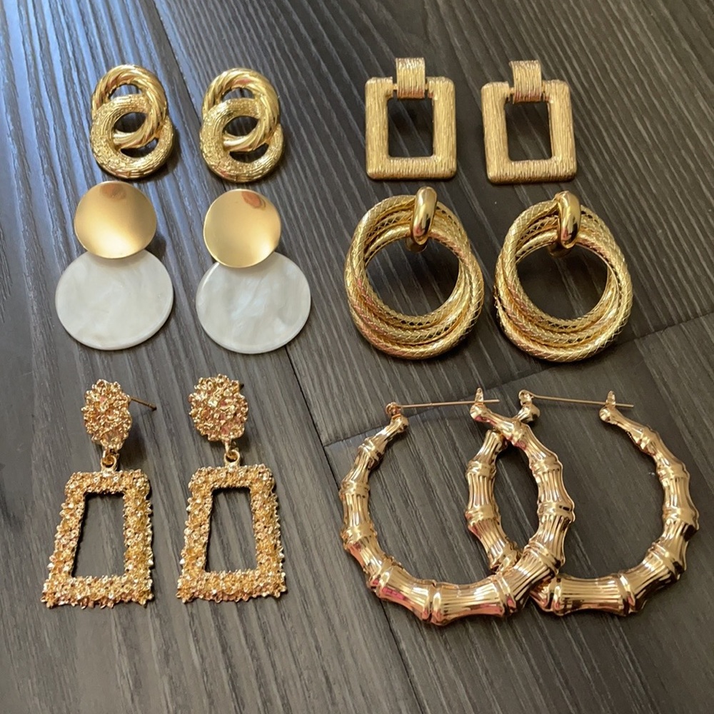 NEW Set of new trendy luxury gold earrings - Picture 3 of 15
